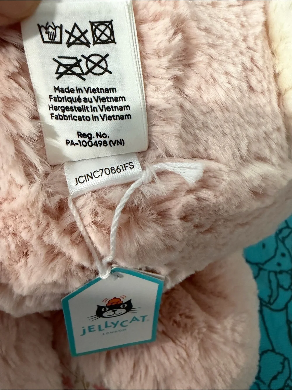 AUTHENTIC❗️Jellycat HUGE blossom blush bunny cherry BIG 20”- NWT- Dust Bag